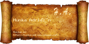 Hunka Adrián névjegykártya